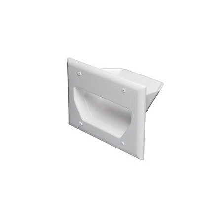 Cable Wholesale 3-Gang Recessed Low Voltage Cable Plate, White 45-0003-WH
